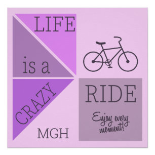Poster La vie de monogramme personnalisé est un tour fou