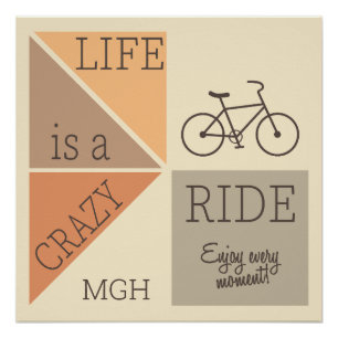 Poster La vie de monogramme personnalisé est un tour fou