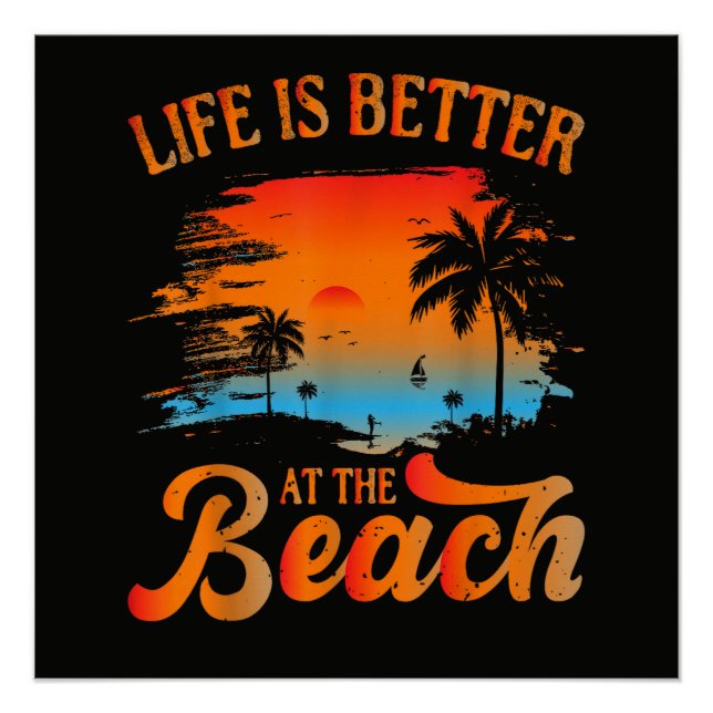 Poster La vie est meilleure à la plage (Devant)