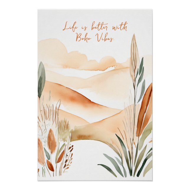 Poster La vie est meilleure avec Boho Vibes Inspiration B (Devant)