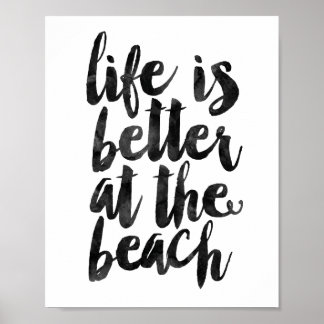 Poster La Vie Est Mieux À La Plage