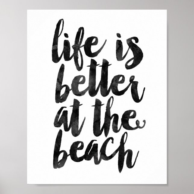 Poster La Vie Est Mieux À La Plage (Devant)