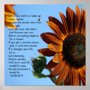 Poster La vie est trop courte - Motivation