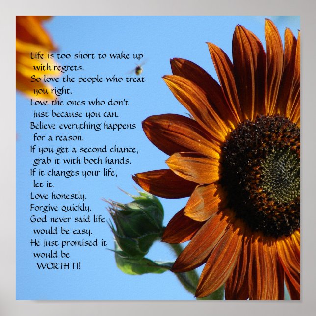 Poster La vie est trop courte - Motivation (Devant)