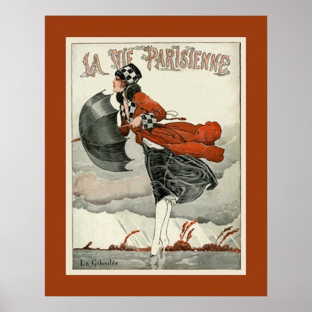 Poster La Vie Parisienne ~ La Giboulee ~ Sleet 1918 (Devant)