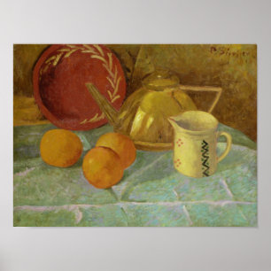Poster La vie toujours avec le fruit et le broc ou