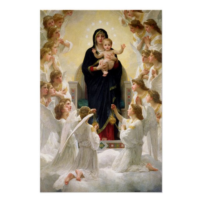 Poster La Vierge aux anges - William-Adolphe Bouguereau (Devant)