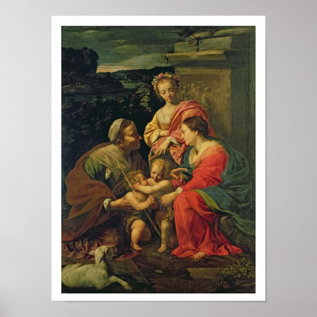 Poster La Vierge et l'Enfant avec Ste Elizabeth, l'Enfant (Devant)