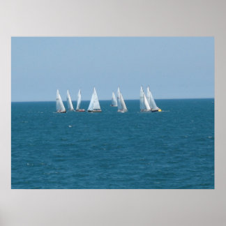 Poster "La voile sur le lac Michigan"