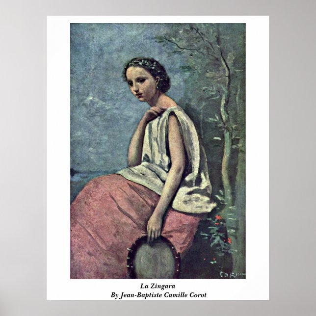 Poster La Zingara Par Jean-Baptiste Camille Corot (Devant)
