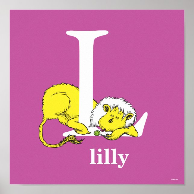 Poster L'ABC de Dr Seuss : Lettre L - Blanc | Ajoutez vot (Devant)