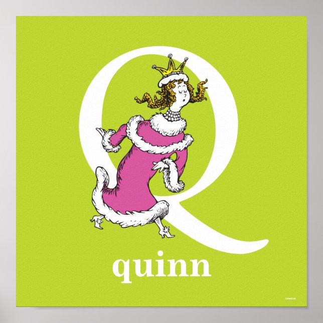 Poster L'ABC de Dr Seuss : Lettre Q - Blanc | Ajoutez vot (Devant)