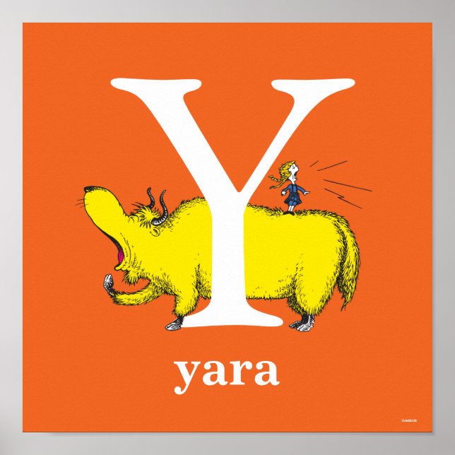 Poster L'ABC de Dr Seuss : Lettre Y - Blanc | Ajoutez vot (Devant)