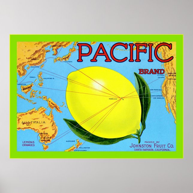 Poster Lable vintage Fruit (Devant)