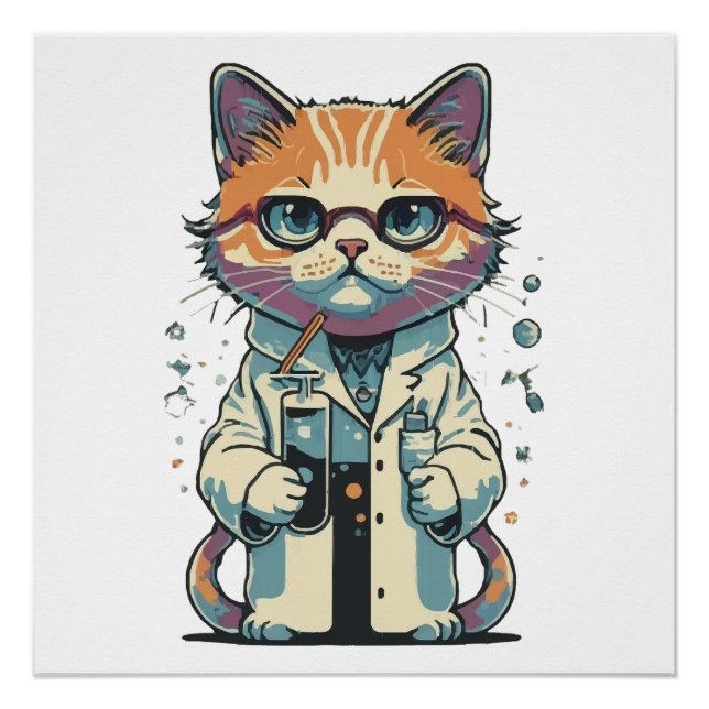 Poster Laboratoire de chat ciblé (Devant)