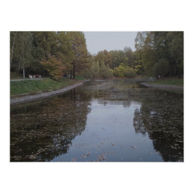 Poster Lac Automnal Tranquille - Édition Brume Nordique (Devant)