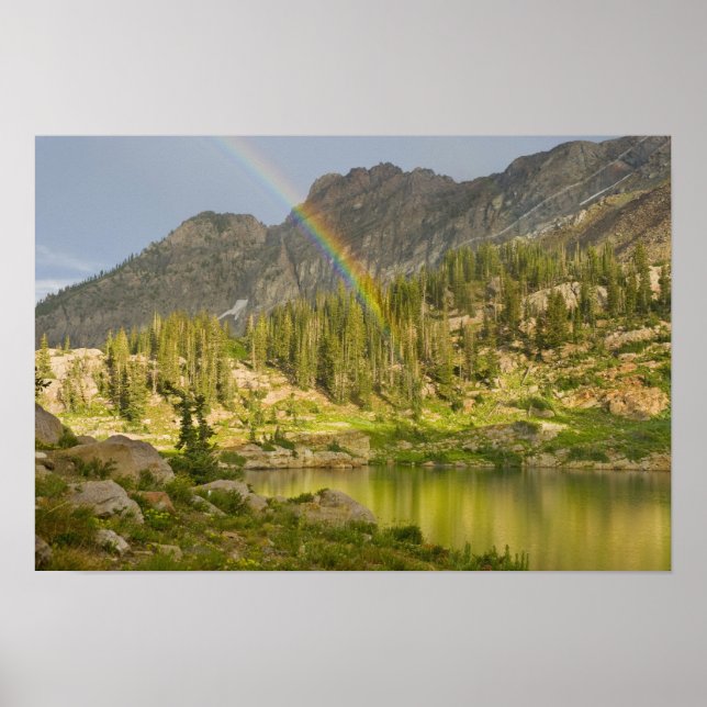 Poster Lac Cecret avec arc-en-ciel sur Devil's Castle, (Devant)