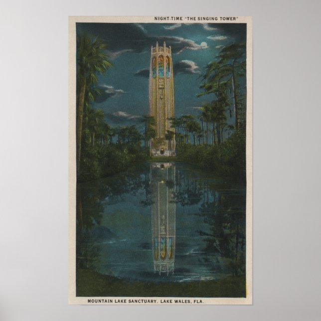 Poster Lac de Galles, FL - Vue sur le lac du Mt. & Chante (Devant)