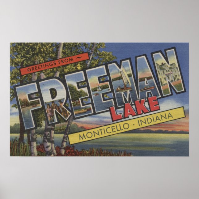 Poster Lac Freeman - Scènes à grandes lettres (Devant)