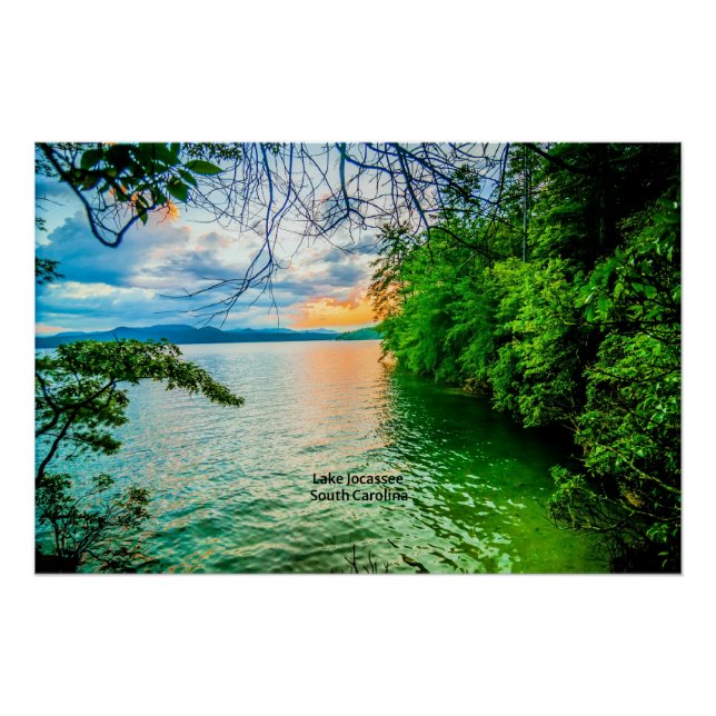 Poster Lac Jocassee, Caroline du Sud, (Devant)