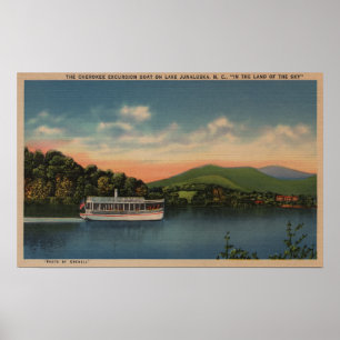 Poster Lac Junaluska, NC - Vue du Cherokee Boat
