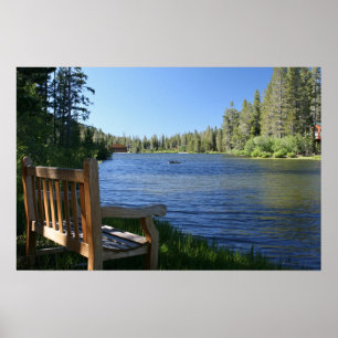 Poster Lac mountain, banc