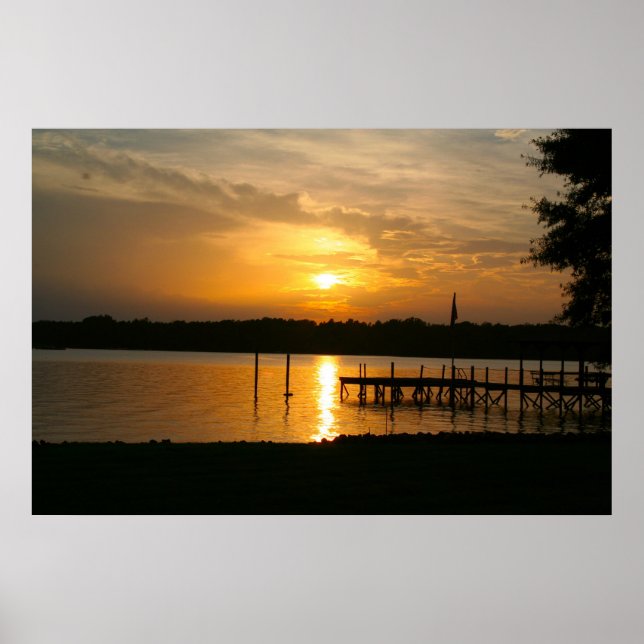 Poster Lac Norman, NC Sunset (Devant)