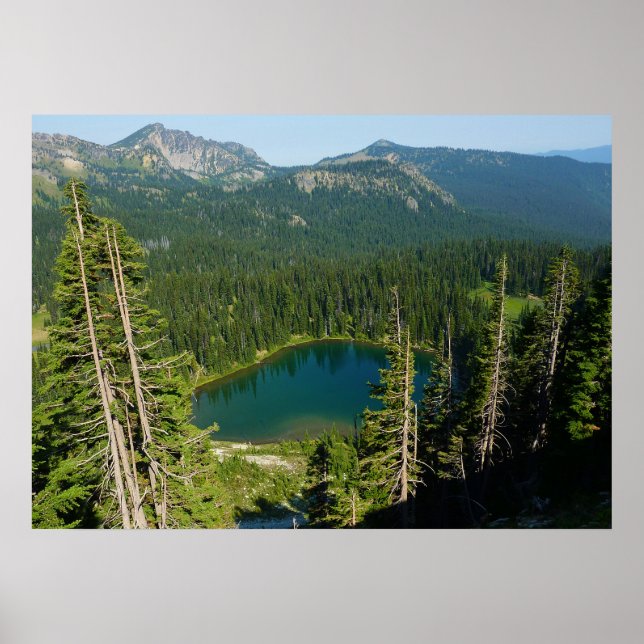 Poster Lac Sunrise vu d'en haut au parc du Mont Rainier (Devant)