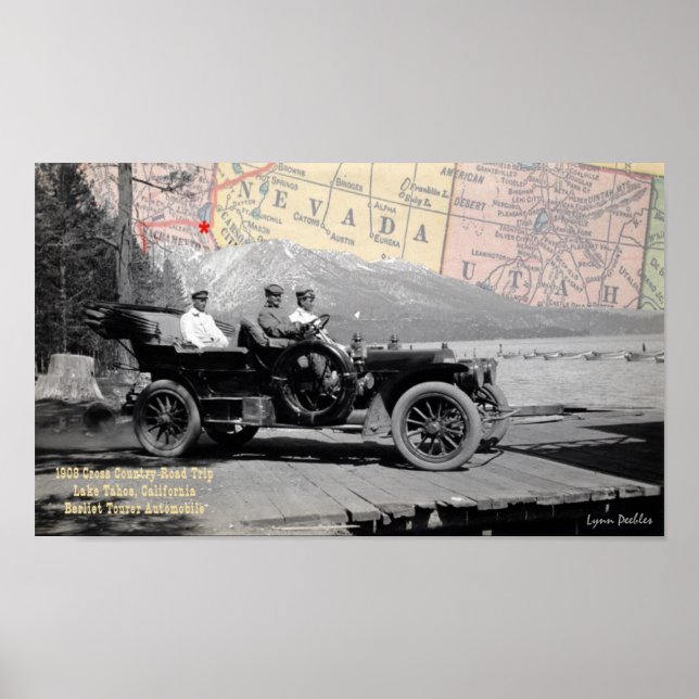 Poster Lac Tahoe 1908 (Devant)