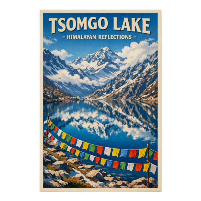 Poster Lac Tsomgo (lac Changu), Sikkim, Inde voyage (Devant)