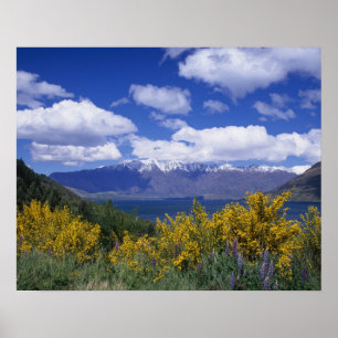 Poster Lac Wakatipu et The Remarkables, Queenstown,