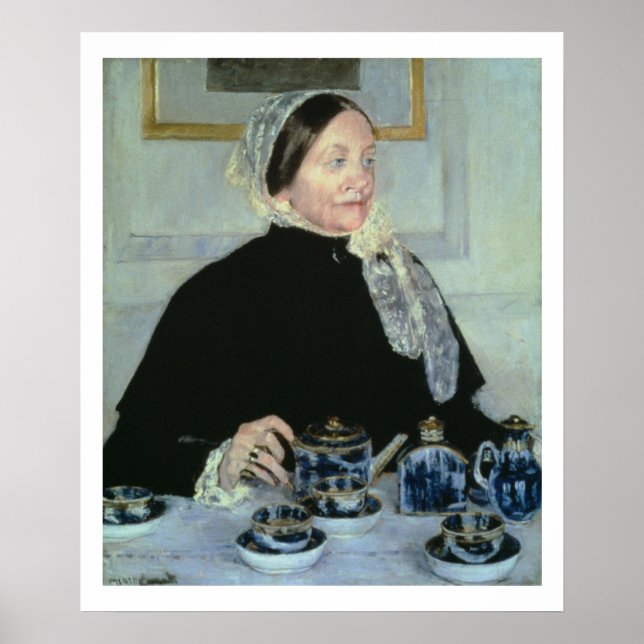 Poster Lady at the Tea Table, 1885 (huile sur toile) (Devant)