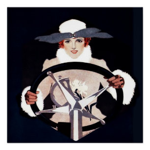 Poster Lady Driver Fadeaway Girl par C Coles Phillips