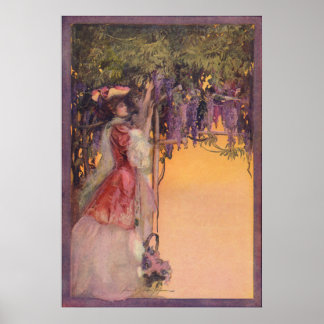Poster Lady in a Wisteria Garden