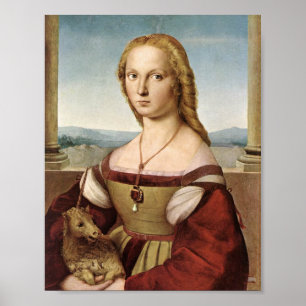 Poster Lady with a Unicorn by Raphael Canvas Print