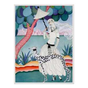 Poster Lady with Dalmatian Dog - Helen Dryden