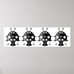 Poster Ladybugs Noir