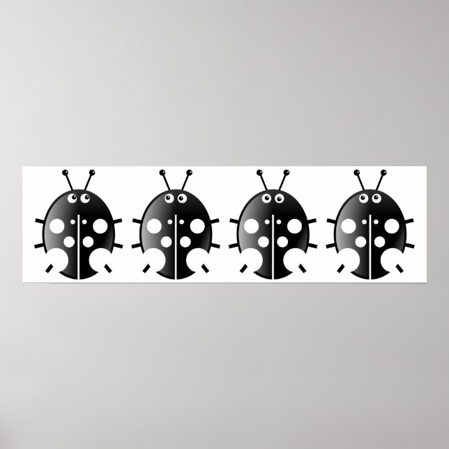 Poster Ladybugs Noir (Devant)