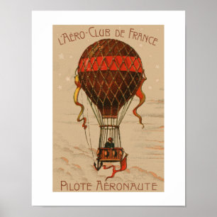 Poster L'Aero Club de France Hot Air Balloon