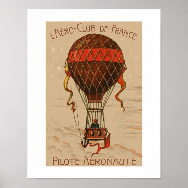 Poster L'Aero Club de France Hot Air Balloon (Devant)