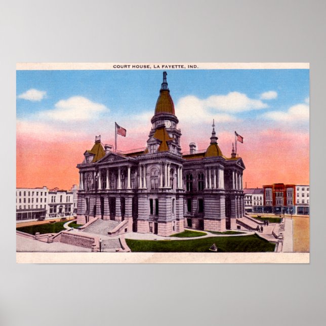 Poster Lafayette Indiana Court House (Devant)