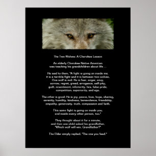 Poster L'affiche d'art des deux WOLVES CHEROKEE LESSON