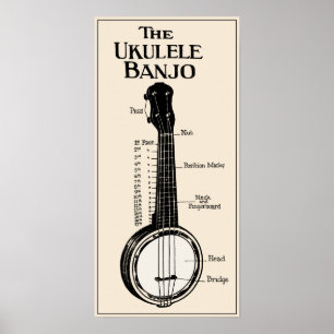 Poster L'affiche de banjo d'ukulélé