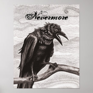 Poster L'affiche de Nevermore Raven in the Mist