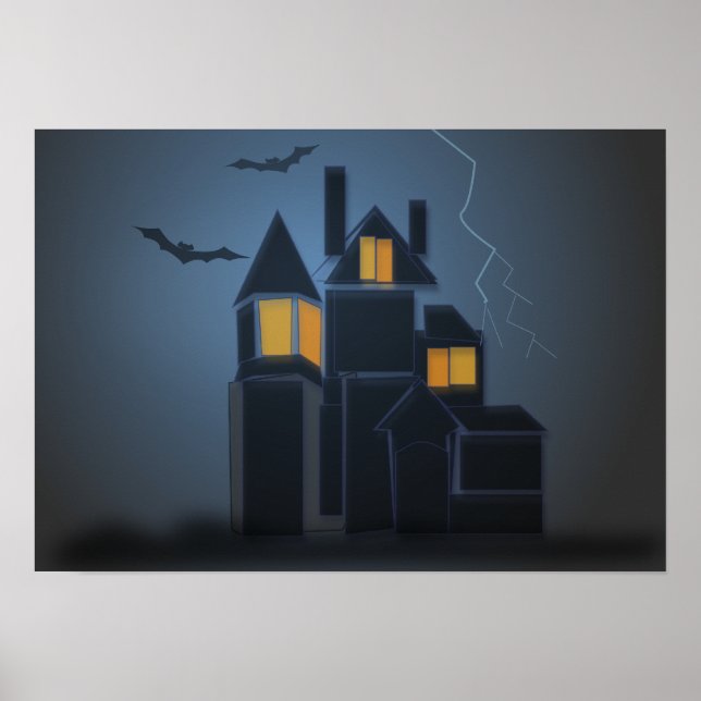 Poster L'affiche d'halloween de la maison (Devant)