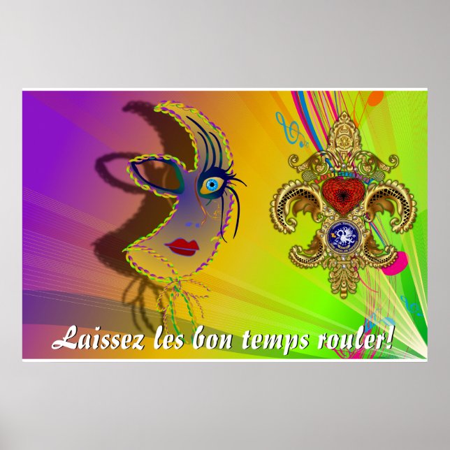 Poster Laissez les bons temps rouler ! Veuillez consulter (Devant)
