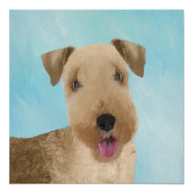 Poster Lakeland Terrier Peinture - Cute Original Chien Ar (Devant)