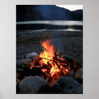 Poster Lakeside Bonfire