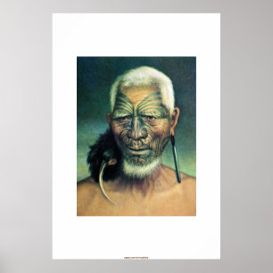 Poster Lakota Chieftain Art & Poème amérindien