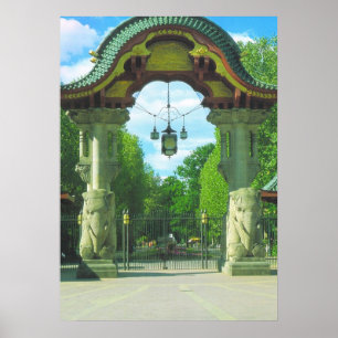 Poster L'Allemagne, Berlin, zoo, entrée d'éléphant
